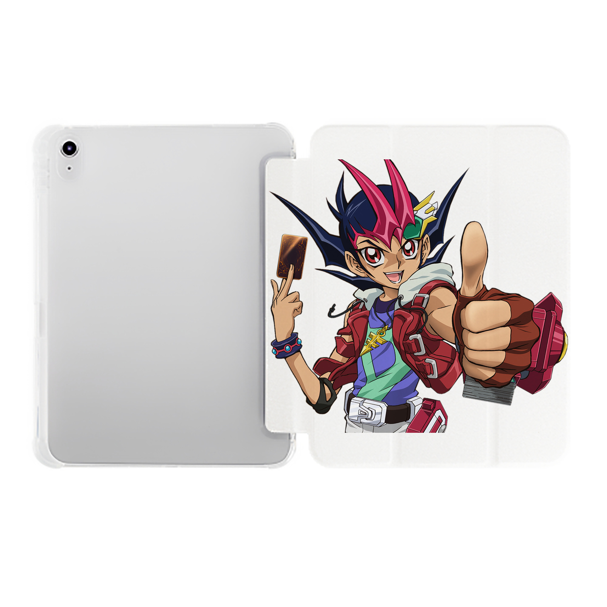 （画像用） 遊☆戯☆王 Yu-Gi-Oh! IPad ケース ペン収納付き 三つ折りスタンド PUレザー×シリコン 対応機種9.5/10.5/10.9インチ